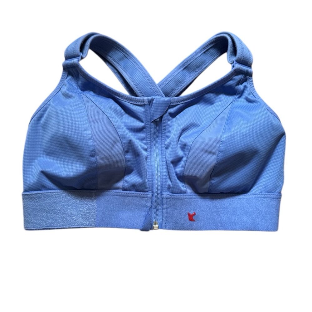 SHEFIT Blue and Red Sports Bra with Adjustable Straps